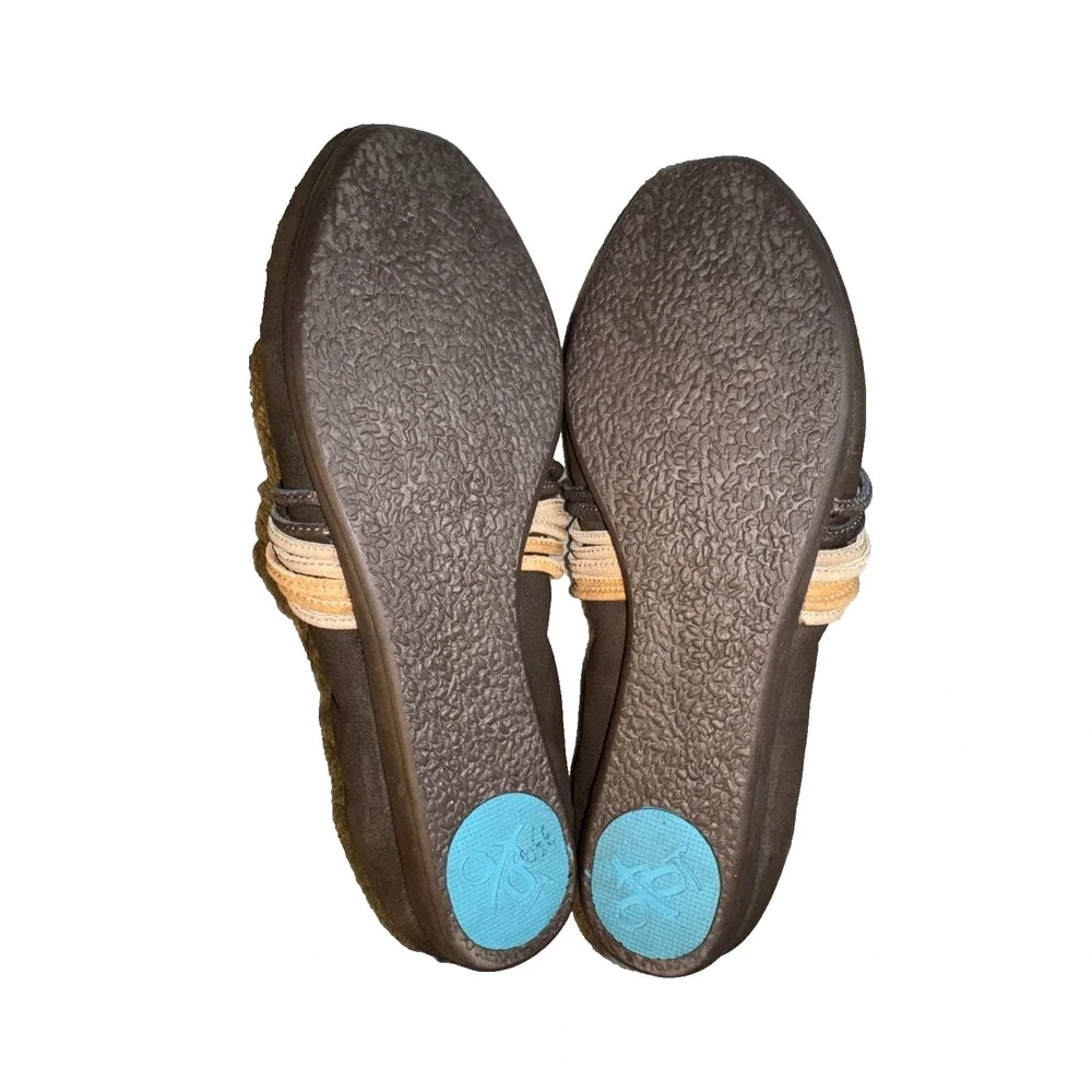 OTBT Park City Dark Brown Leather Mary Janes Ballet Flats Women Size 8 comfort - Picture 7 of 9